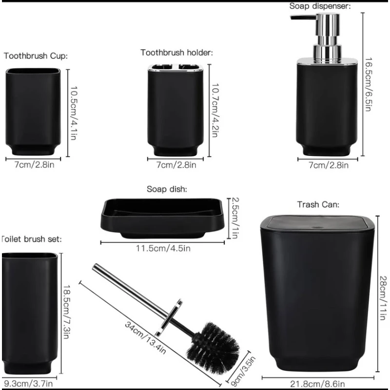 Hamam dəsti / Qara / 6 ədəd 8991000001046 Hamam dəsti / Qara / 6 ədəd 8991000001046