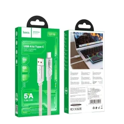 Кабель USB Hoco U119 USB-C to Type-C 5A, 1.2 м, серый