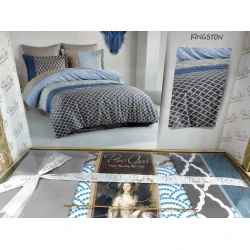 Yataq dəsti MiraNova SF-401, ikinəfərlik, satin, rəngbərəng, mələfə 240x260 sm, yorğan üzü 200x220 sm, yastıq üzü 50x70 sm (2 əd)