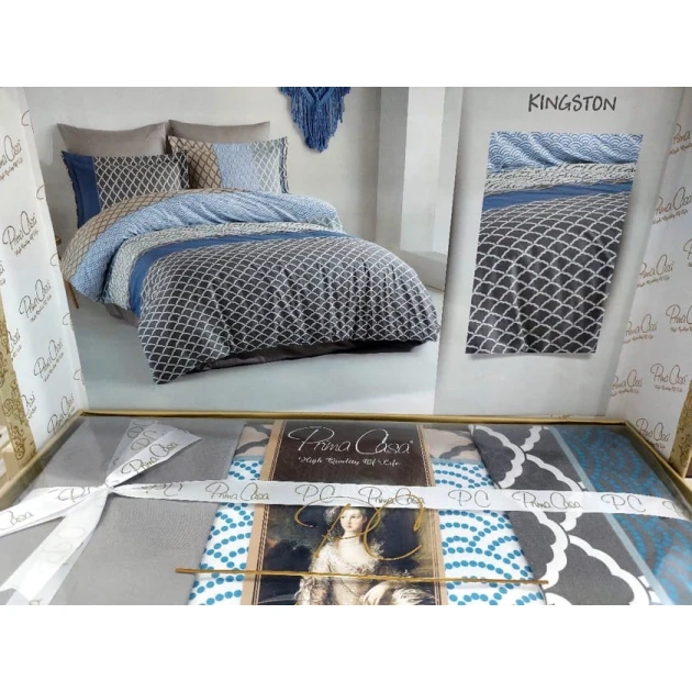 Yataq dəsti MiraNova SF-401, ikinəfərlik, satin, rəngbərəng, mələfə 240x260 sm, yorğan üzü 200x220 sm, yastıq üzü 50x70 sm (2 əd)