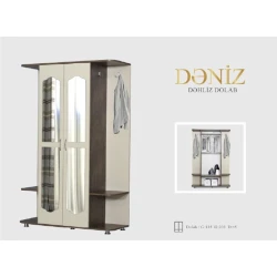 Комплект для коридора Dəniz, ламинат, кремово-коричневый, 135x203x45 см