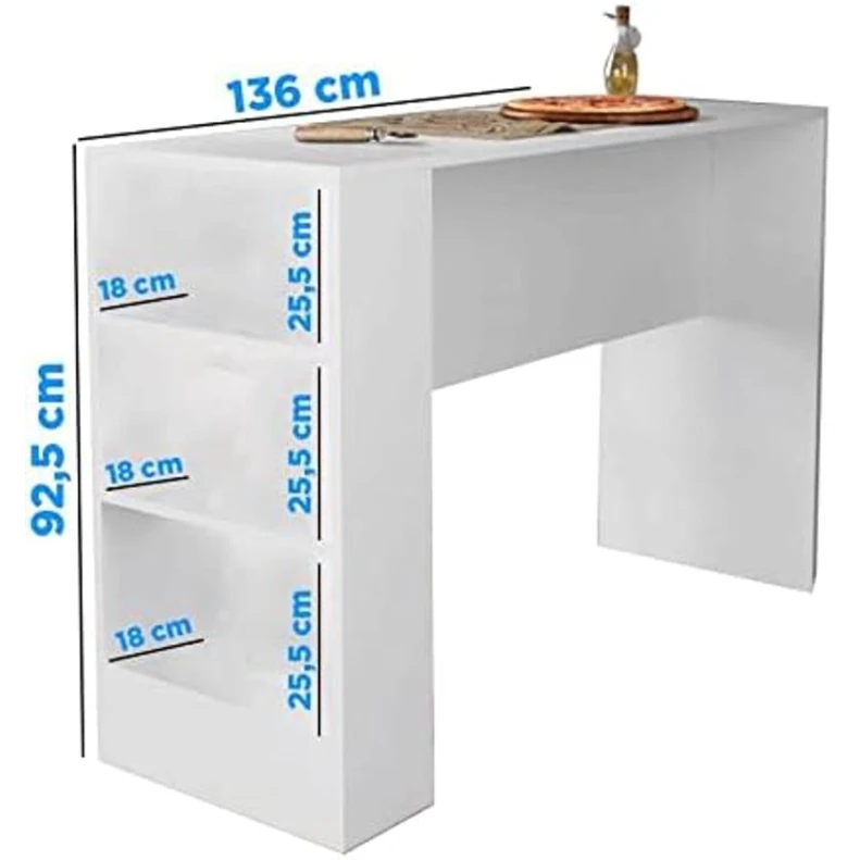 Стол Ev Plus Balcao, ЛДСП, белый, 136x92x60 см Стол Ev Plus Balcao, ЛДСП, белый, 136x92x60 см