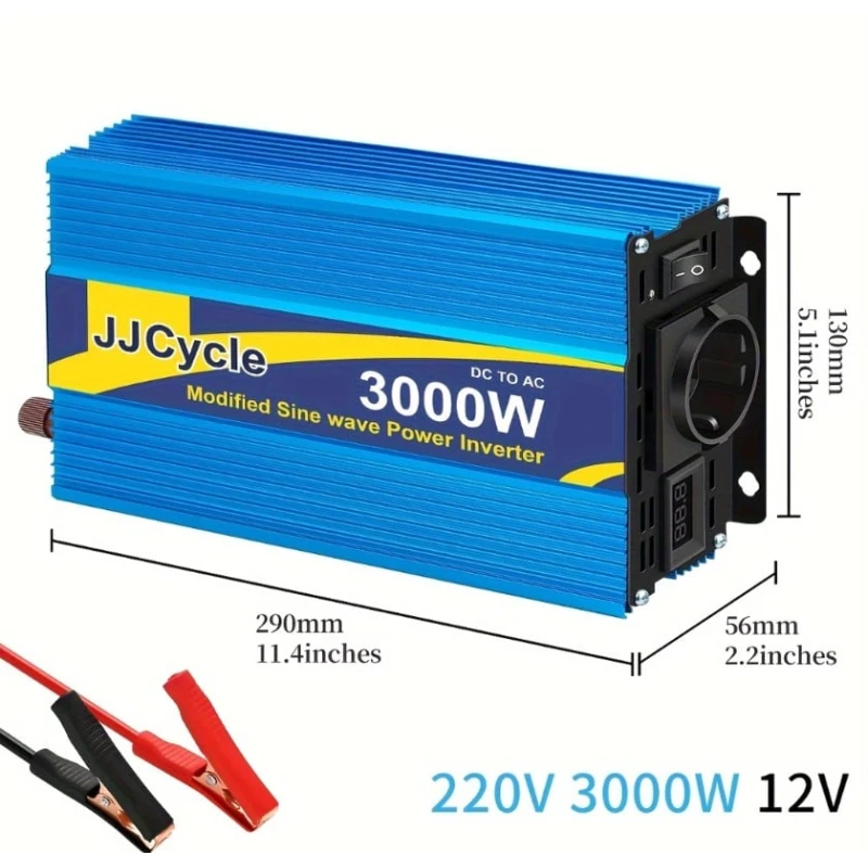 Инвертор JJ Cycle 3000W DC 12V на AC 220V Инвертор JJ Cycle 3000W DC 12V на AC 220V