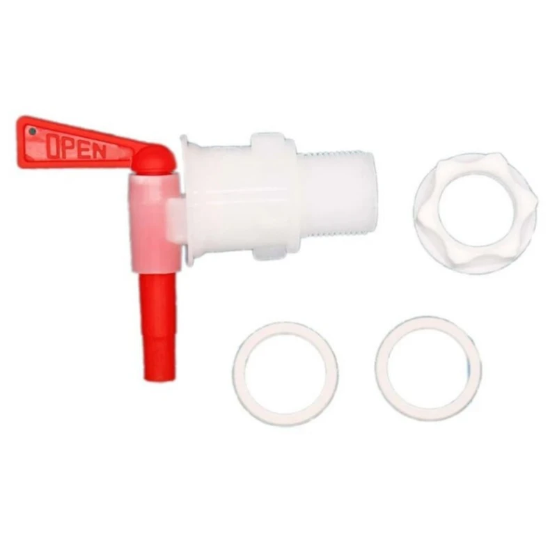 Кран для бочек WKN040, белый/красный, пластик
