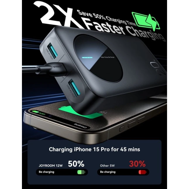 Внешний аккумулятор Joyroom JR-PBF14 20000 мАч Black Внешний аккумулятор Joyroom JR-PBF14 20000 мАч Black