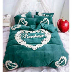 Комплект постельного белья Narlı 000297, пододеяльник 200х230 см, простыня 250x250 см, наволочка 50x70 см (2 шт), двуспальный, зеленый