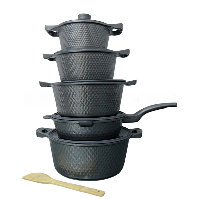 Наборы посуды для готовки ZGH_00078, гранит, серый, 11 предметов