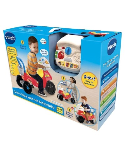 İnkişaf etdirən oyuncaq VTech 3-in1 Ride with Me Motorbike 80-529463, 1-3 yaş