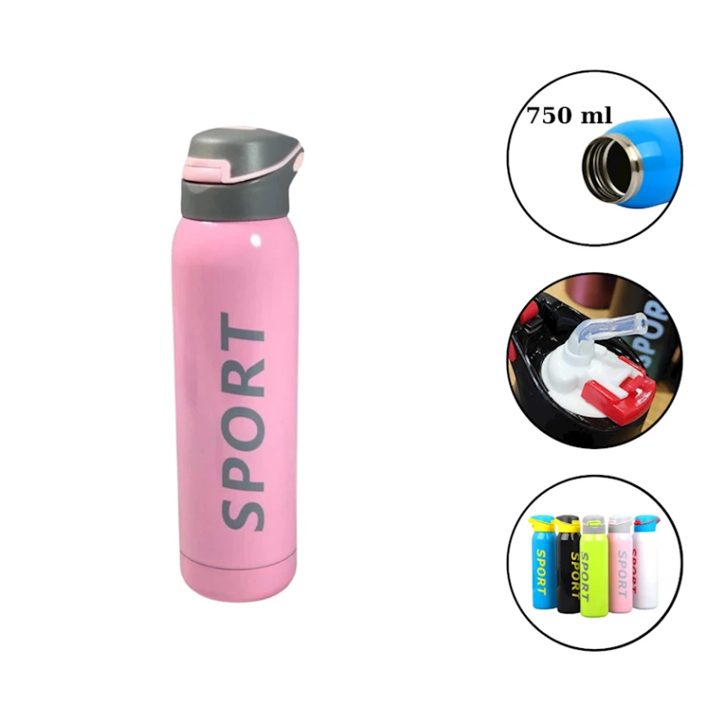 Спортивная бутылка Sport 2290 алюминий, розовая, 500 мл Спортивная бутылка Sport 2290 алюминий, розовая, 500 мл