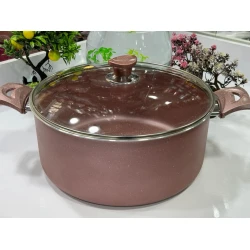 Кастрюля Özgüvən OZGVN-028, гранит, розовая, 30 см