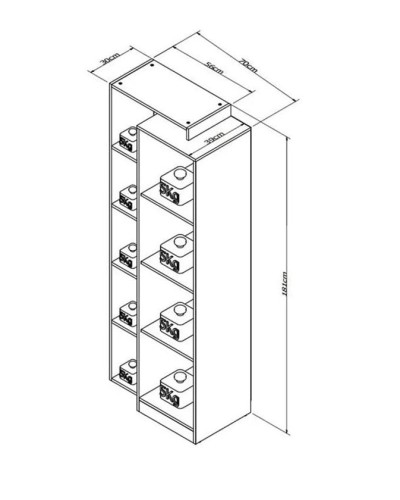Şkaf ev_12116175, laminat, qara/qəhvəyi, 70x30x181 sm