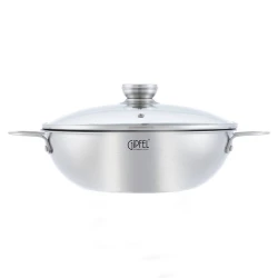 Вок Gipfel Fusion 52188, 28 см, нержавеющая сталь, серебристый