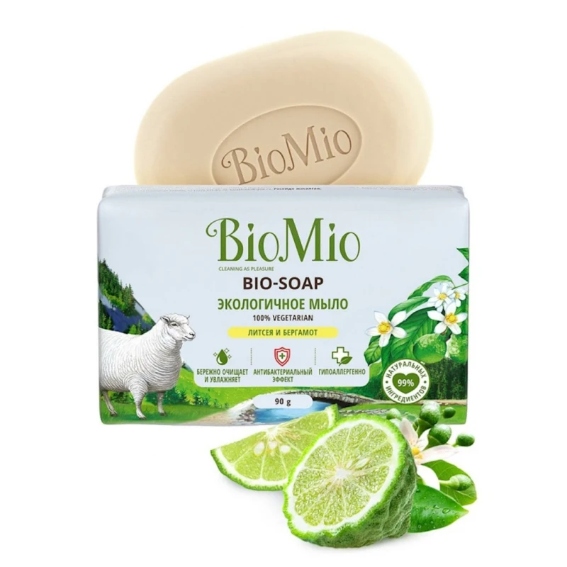 Туалетное мыло BioMio Bio Soap Литсея и Бергамот 90 г