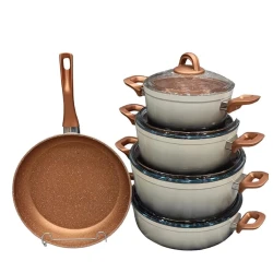 Набор кастрюль 0000110, 9 предметов, серый/оранжевый