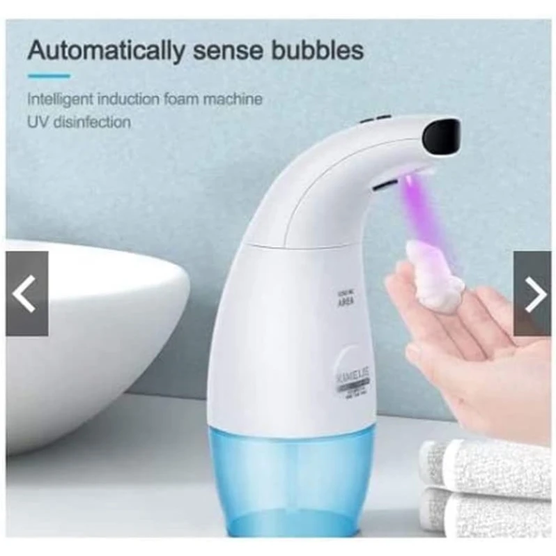 Avtomatik sabun dozatoru, plastik, ağ/mavi, 350 ml