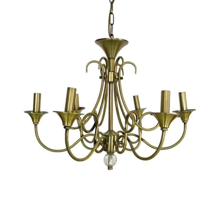 Люстра подвесная Şəms Aydınlatma 8122-6 AB, золотистая Люстра подвесная Şəms Aydınlatma 8122-6 AB, золотистая