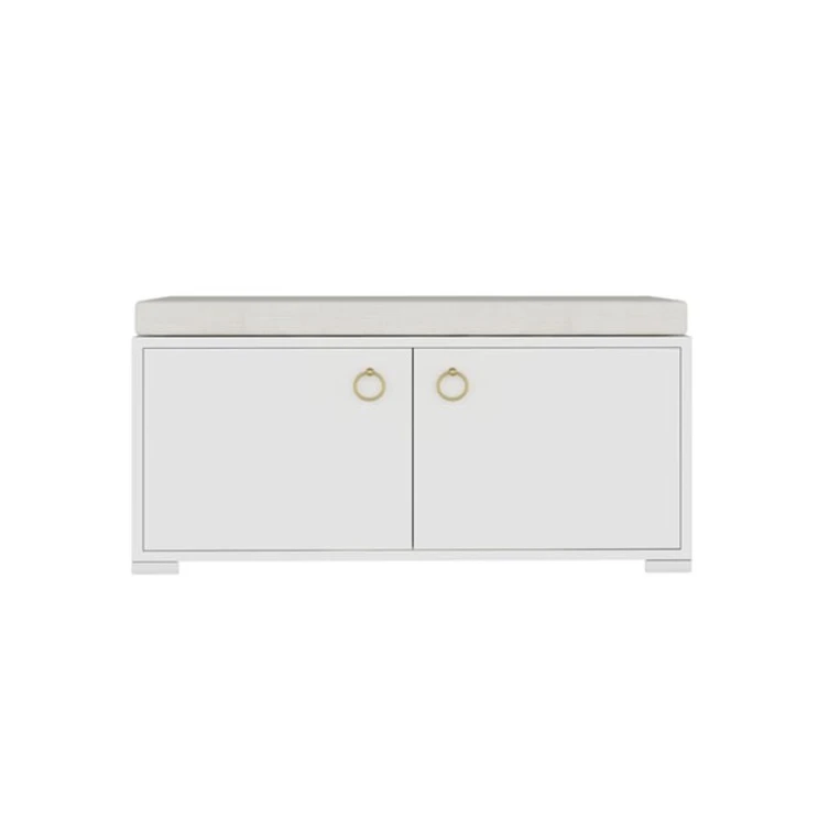 Тумба для обуви Art Mebel, ЛДСП/текстиль, белая, 35х60х100 см