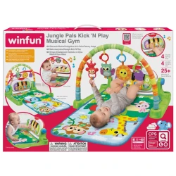 Музыкальный развивающий коврик Winfat Jungle Friends Kick 'N Play, 0+ месяцев Музыкальный развивающий коврик Winfat Jungle Friends Kick 'N Play, 0+ месяцев