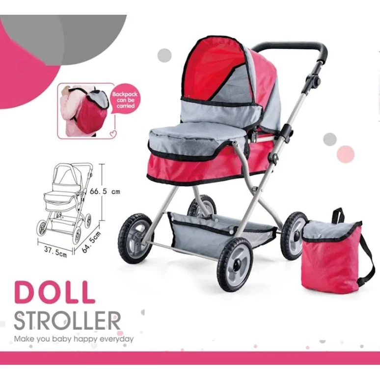 Коляска для кукол M5124, pозовая Коляска для кукол M5124, pозовая