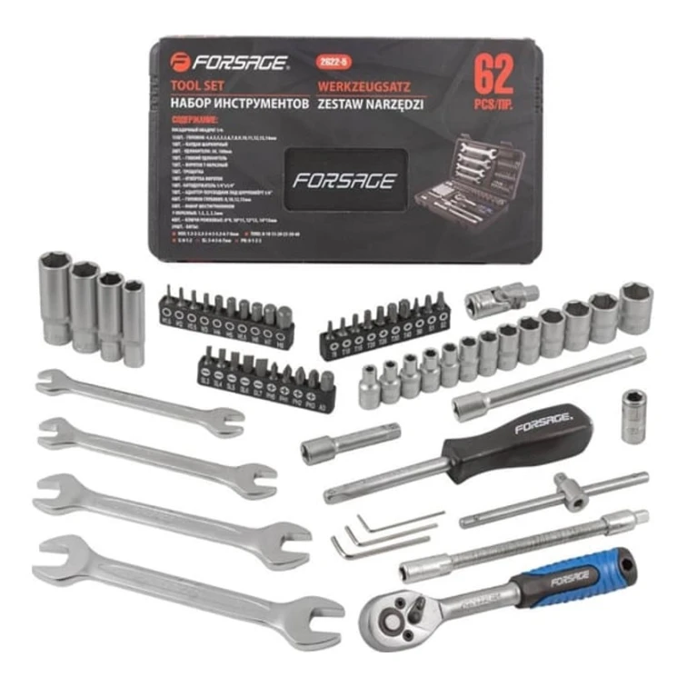 Набор инструментов Forsage F-2622-5, 62 предмета, 1/4 Набор инструментов Forsage F-2622-5, 62 предмета, 1/4