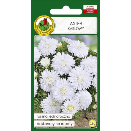 Семена цветов PNOS Aster Karlowy, белые, 0.8 г