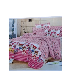 Uşaqlar üçün yataq dəsti FA tekstil-251, mələfə 150x220 sm, yorğan üzü 150x220 sm, yastıq üzü 50x70 sm/1 əd, birnəfərlik, satin, çəhrayı