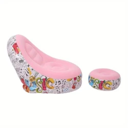 Кресло надувное и пуфик, ПВХ, розовый