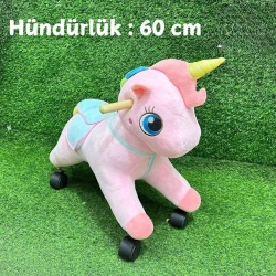 Yelləncək-oyuncaq at 2365, çəhrayı, təktərli, 60 sm