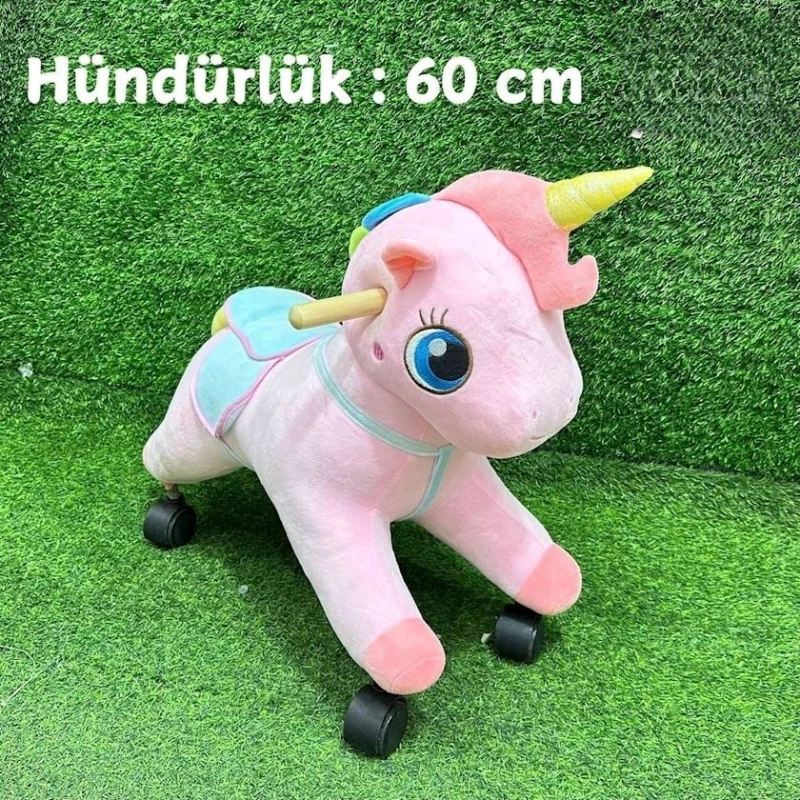 Yelləncək-oyuncaq at 2365, çəhrayı, təktərli, 60 sm