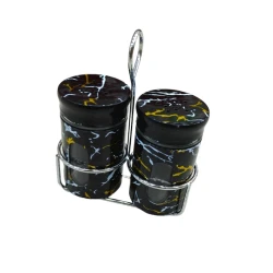 Набор солонок DF90, 2 шт, черный, 9х10 см