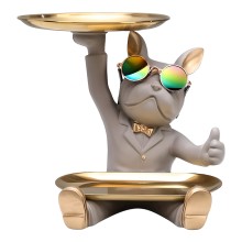 Heykəlcik Nordic Butler Dog Figurine, qatran