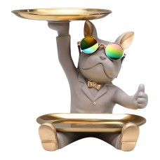 Heykəlcik Nordic Butler Dog Figurine, qatran