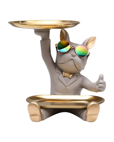 Heykəlcik Nordic Butler Dog Figurine, qatran