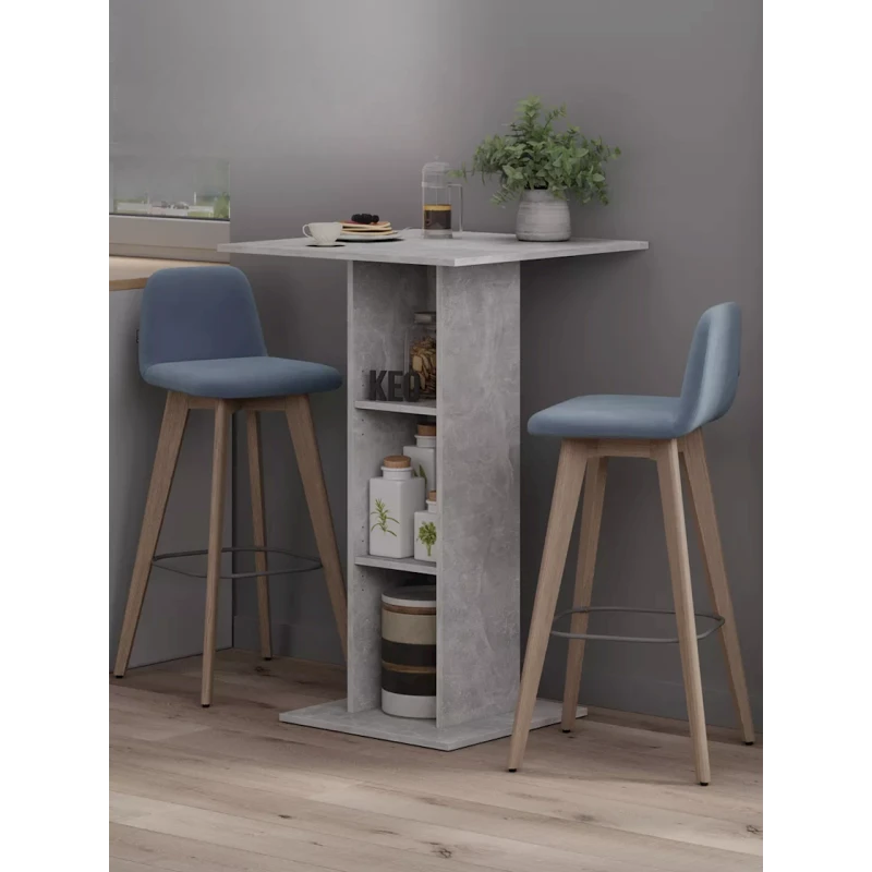 Барная стойка, 70x70x109 см, ЛДСП, цвет бетона Барная стойка, 70x70x109 см, ЛДСП, цвет бетона