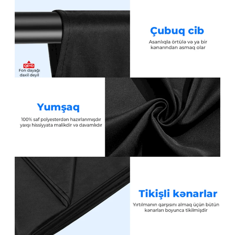 Черный фон Neewer NW-BL3X36, 3x3.6 м Черный фон Neewer NW-BL3X36, 3x3.6 м