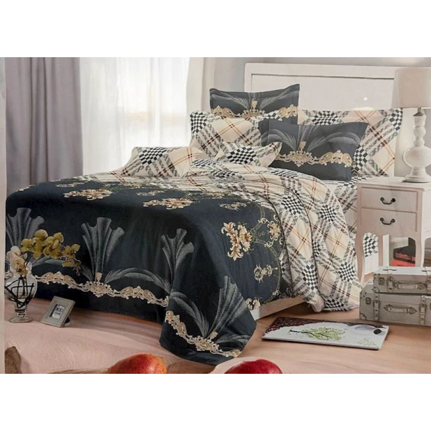 Комплект постельного белья Narlı 000481, пододеяльник 160x240 см, простыня 160x220 см, наволочка 50x70 см, односпальный, сатин, разноцветный