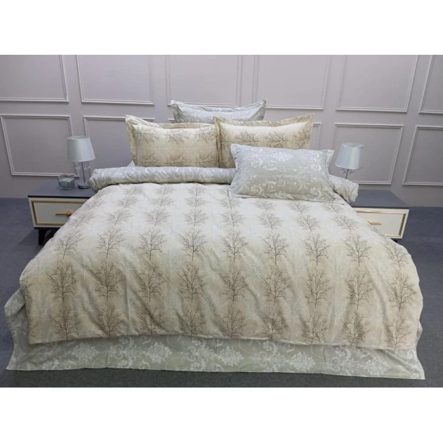 Комплект постельного белья Hanzade SHA-00006560, хлопок, разноцветный, простыня 220x240 см, пододеяльник 200x220 см, наволочка 50x70 см (2 шт)