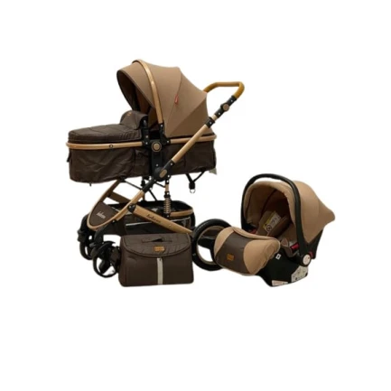 Детская коляска Belecoo 2в1 и автокресло, коричневая