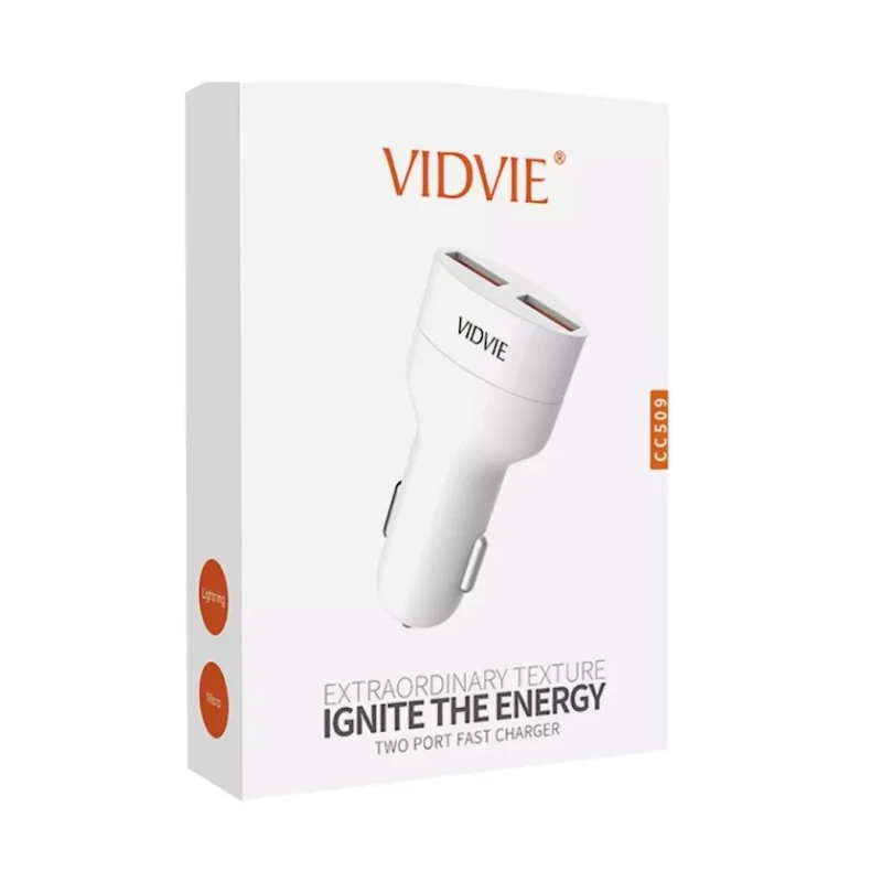 Автомобильное зарядное устройство Vidvie CC509t White Автомобильное зарядное устройство Vidvie CC509t White