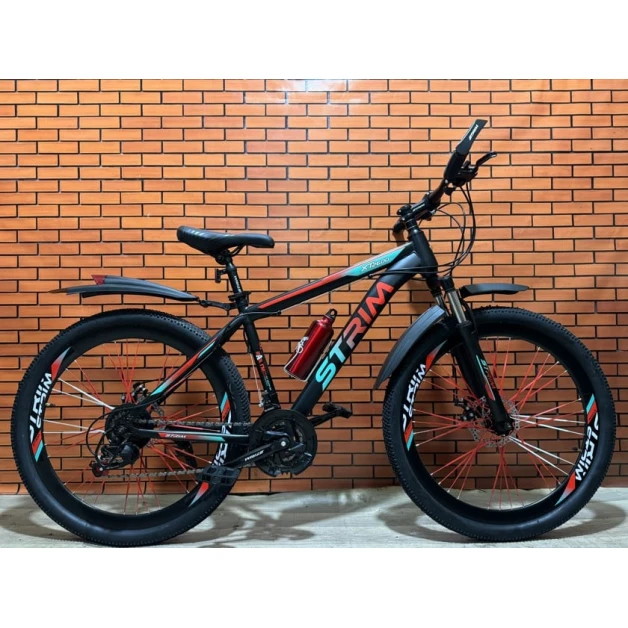 Горный велосипед Strim 26, стальной, 21, черный/красный