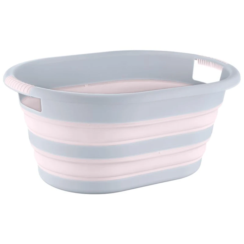 Корзина для белья Hobby Life Magic 81066, 18 л, серая/розовая