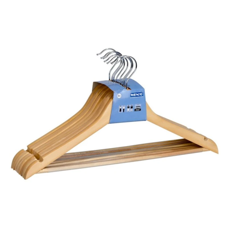 Набор вешалок Wenko Eco, 45x23.5x1.2 см, дерево, 8 шт, бежевый