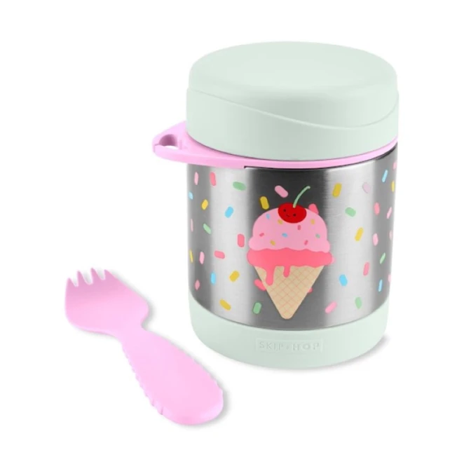 Пищевой термос Skip Hop Spark Style Мороженое, нержавеющая сталь, разноцветный, 325 мл Пищевой термос Skip Hop Spark Style Мороженое, нержавеющая сталь, разноцветный, 325 мл