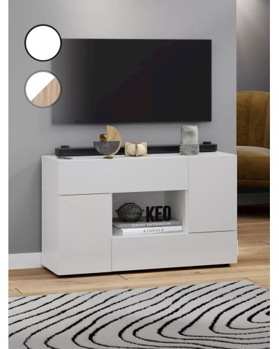 TV üçün tumba 3563_LETNEWBrillWh, LDSP, ağ, 51.5x28.9x85.8 sm