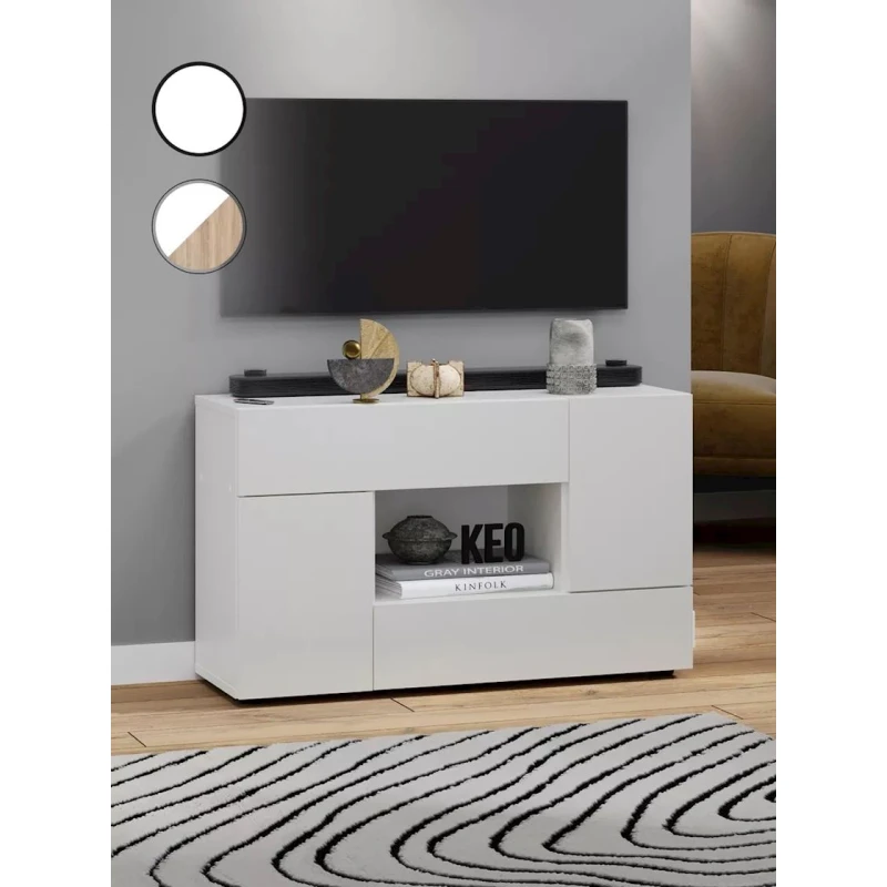 TV üçün tumba 3563_LETNEWBrillWh, LDSP, ağ, 51.5x28.9x85.8 sm