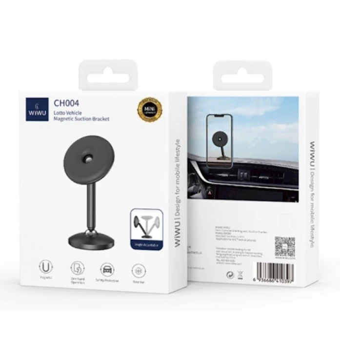 Автомобильный держатель для телефона Wiwu CH004 Lotto Black Автомобильный держатель для телефона Wiwu CH004 Lotto Black