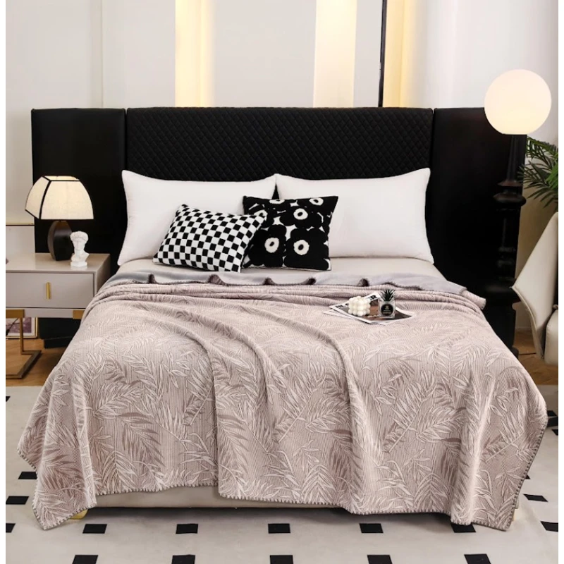 Покрывало MiraNova CTS-242, полутороспальное, бамбук, серое/бежевое, 160х230 см