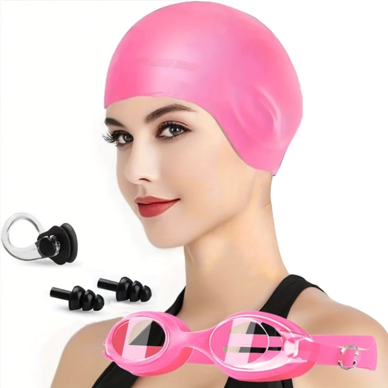 Üzgüçülük dəsti Piramida iva057 (papaq + eynək + burunluq + qulaq qoruyucuları)