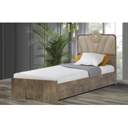 Односпальная кровать Лиана, ламинат, коричневая, 90x101x200 см