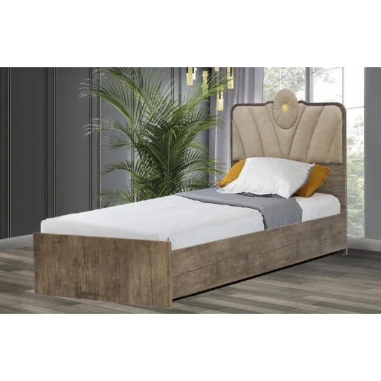 Односпальная кровать Лиана, ламинат, коричневая, 90x101x200 см Односпальная кровать Лиана, ламинат, коричневая, 90x101x200 см